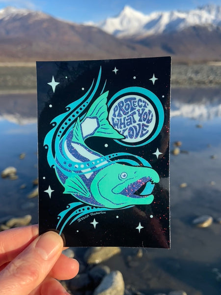 Protect What You Love- Salmon Sticker