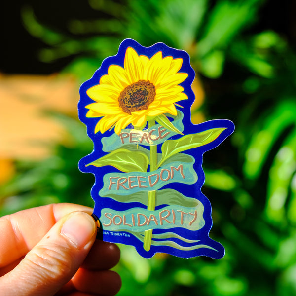 Solidarity Sunflower Sticker